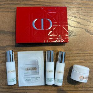 **LA MER** cream and Dior rouge samples